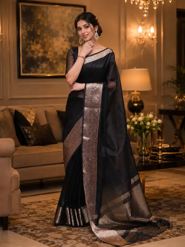 Black_Organza_Banarasi_Saree