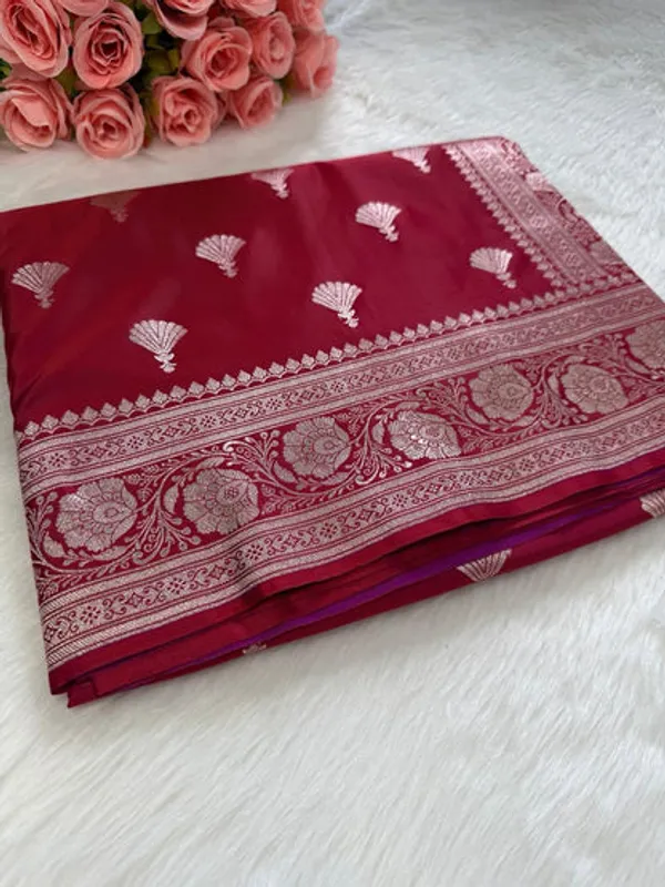 Maroon_Mashru_Banarasi_Saree