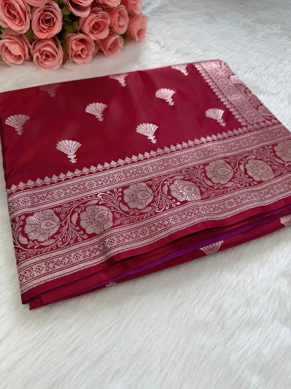 Maroon_Mashru_Banarasi_Saree