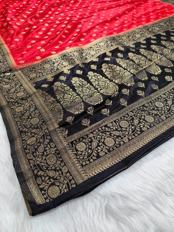 Red_Black_Satin_Banarasi_Saree