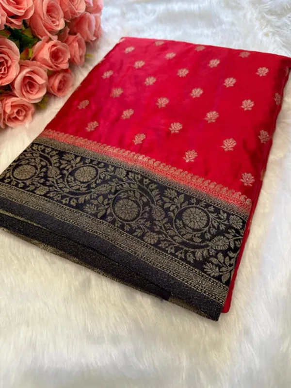 Red_Black_Satin_Banarasi_Saree