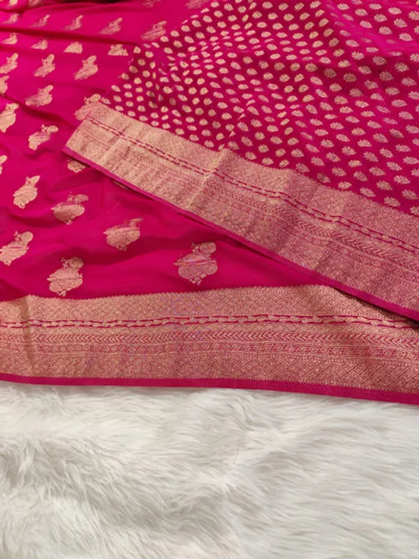 Pink_Georgette_Banarasi_Saree