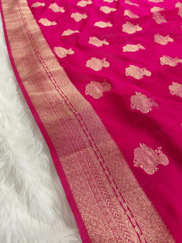 Pink_Georgette_Banarasi_Saree