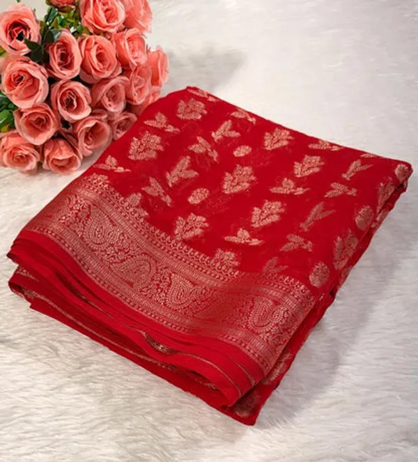 Red_Georgette_Banarasi_Saree