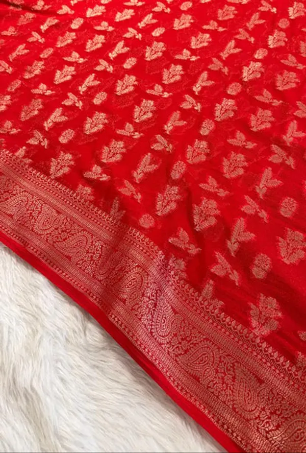 Red_Georgette_Banarasi_Saree