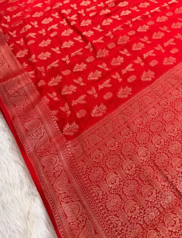 Red_Georgette_Banarasi_Saree