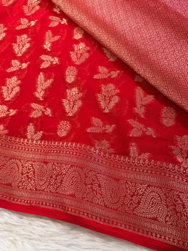 Red_Georgette_Banarasi_Saree