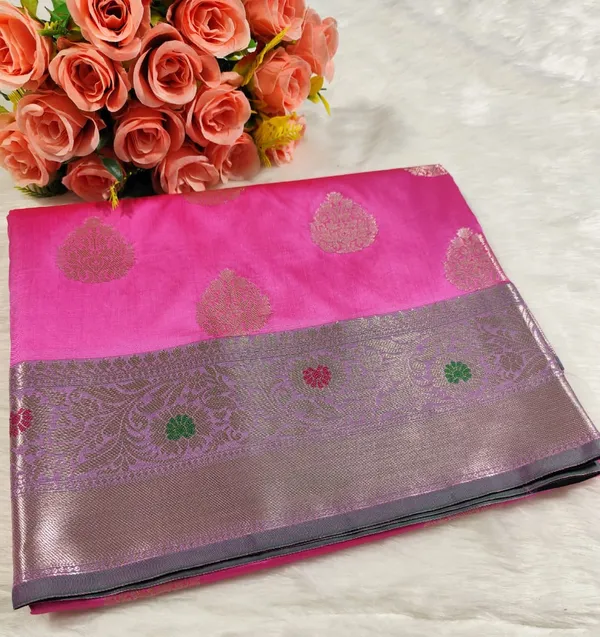 Pink_Semisilk_Banarasi_Saree