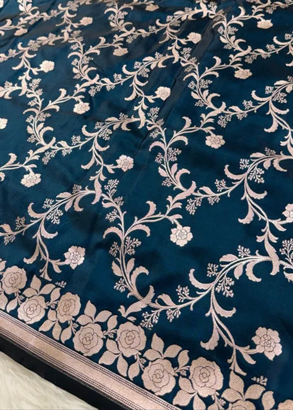 Teal_Blue_Mashru_Banarasi_Saree