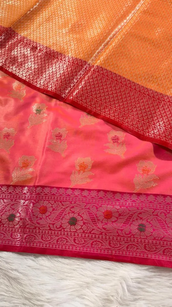 Coral_Semisilk_Banarasi_Saree