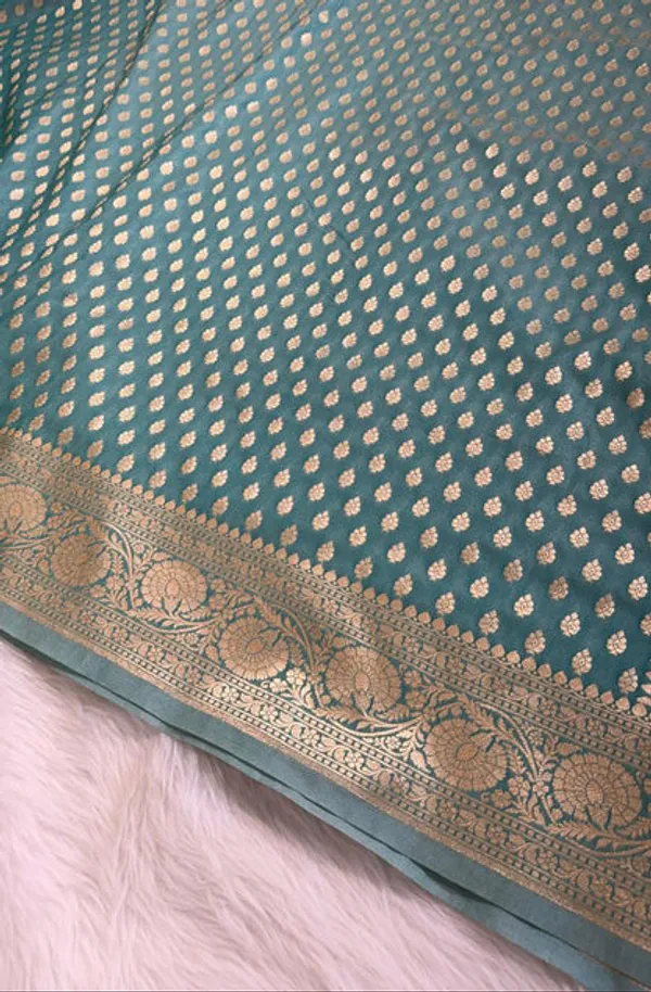 Sea_Green_Semisilk_Banarasi_Saree