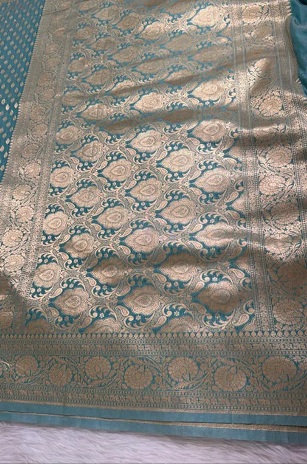 Sea_Green_Semisilk_Banarasi_Saree