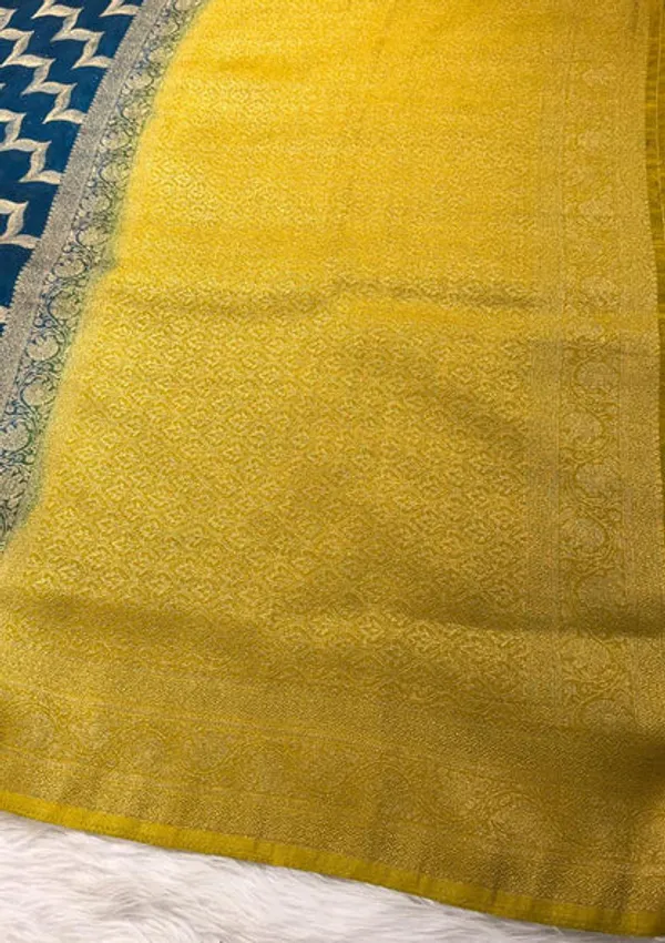 Teal_Georgette_Banarasi_Saree