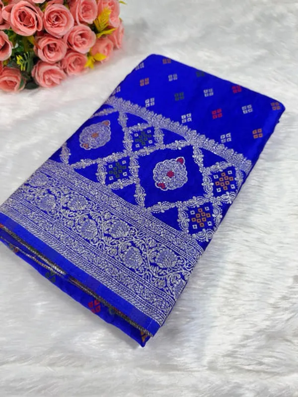 Royal_Blue_Satin_Banarasi_Saree