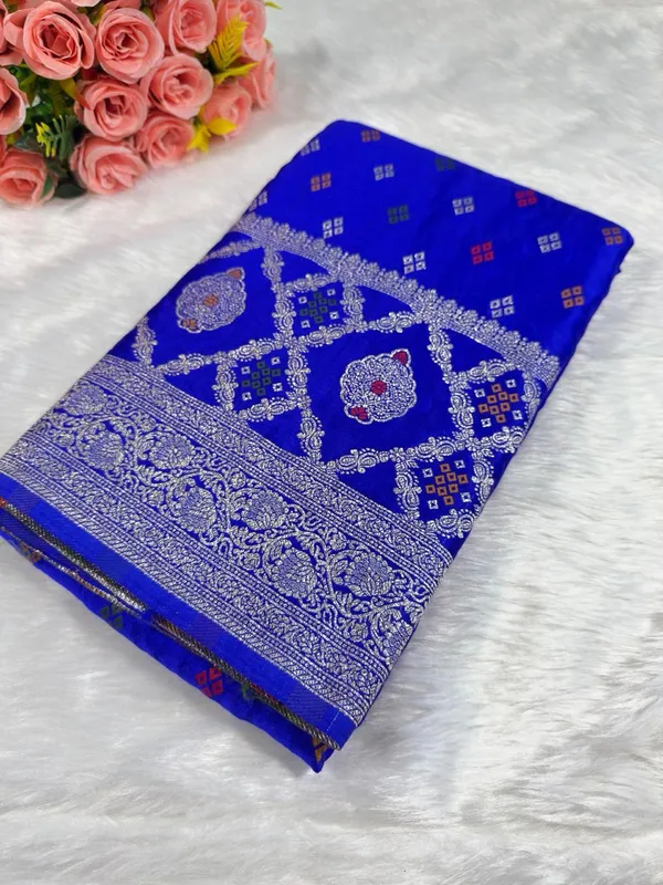 Royal_Blue_Satin_Banarasi_Saree