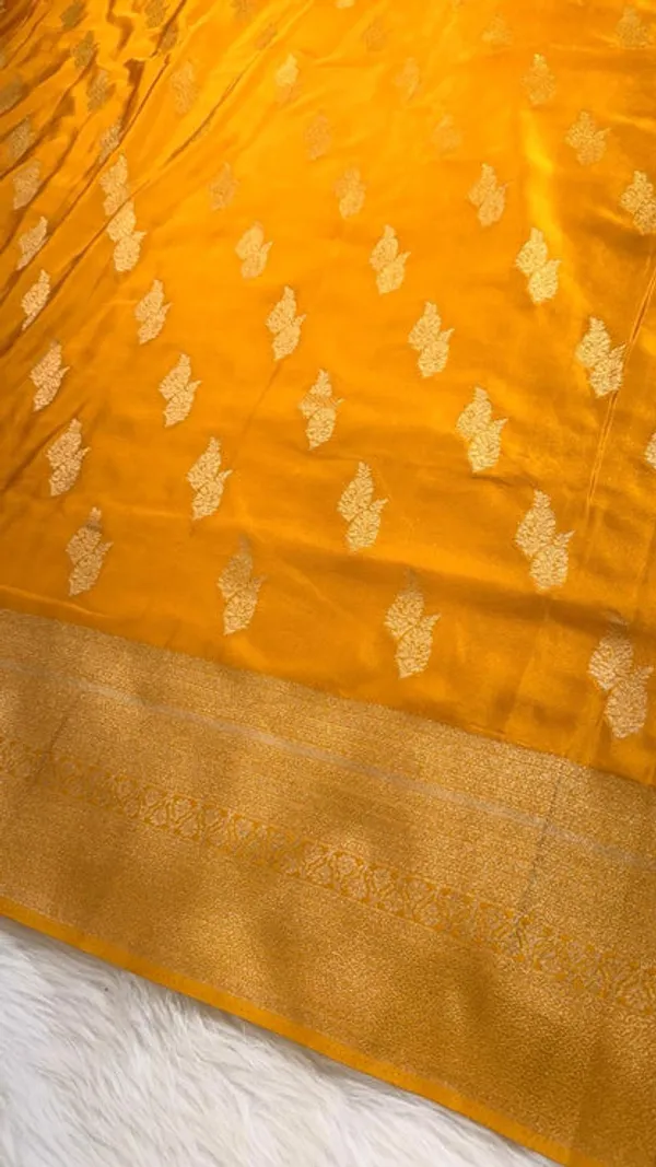 Yellow_Satin_Banarasi_Saree