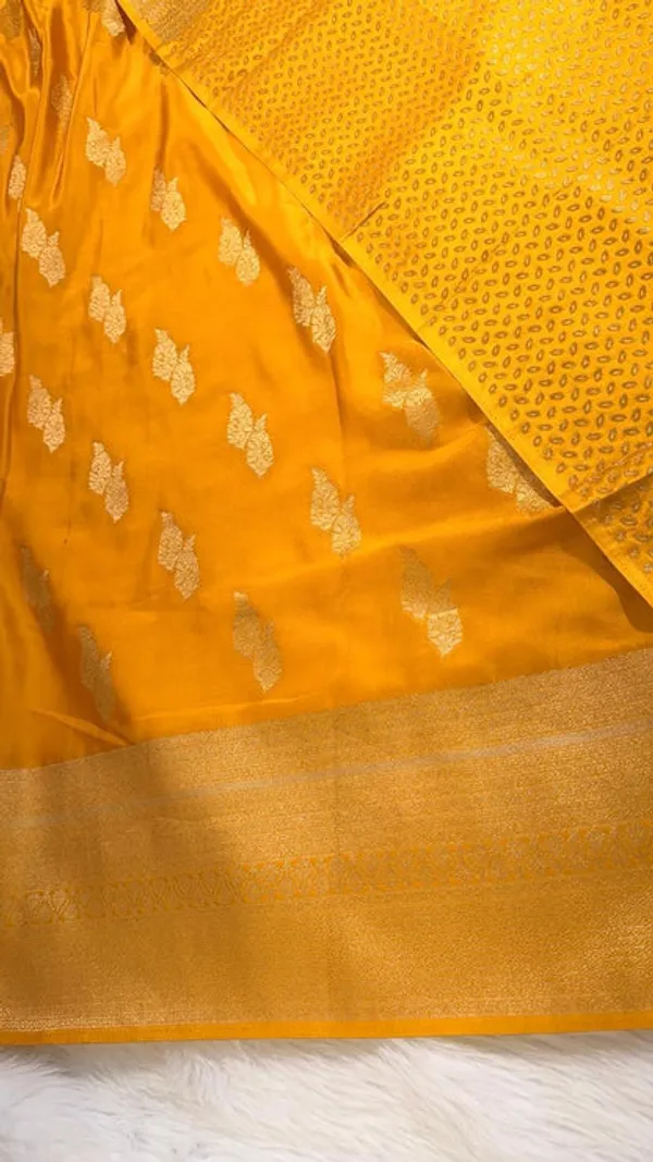 Yellow_Satin_Banarasi_Saree
