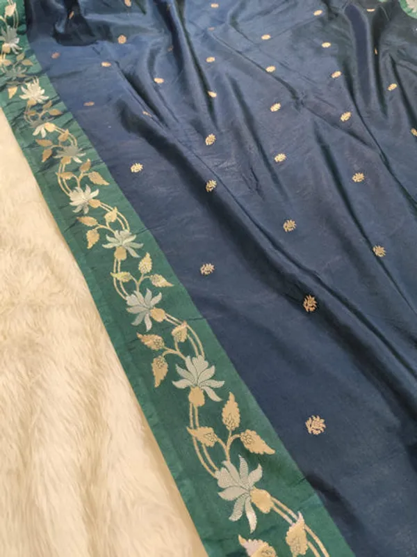 Bottle_Green_Raw_Mango_Banarasi_Saree
