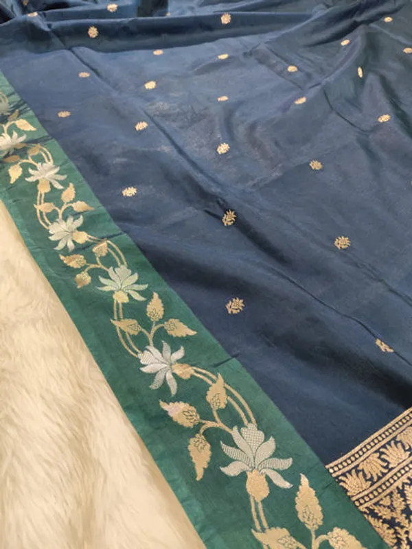 Bottle_Green_Raw_Mango_Banarasi_Saree