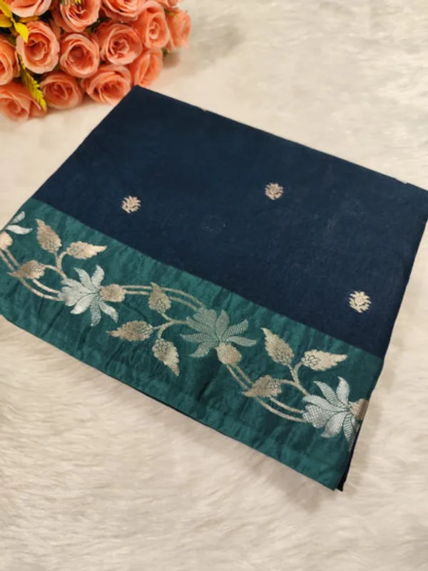 Bottle_Green_Raw_Mango_Banarasi_Saree