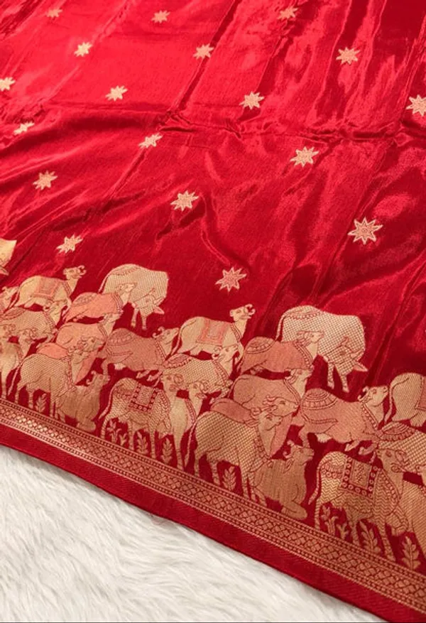 Red_Crepe_Banarasi_Saree