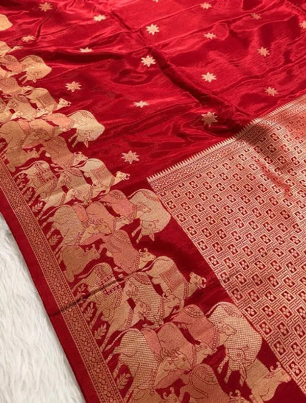 Red_Crepe_Banarasi_Saree