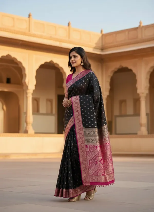 Black_Banarasi_Mashru_Silk_Saree