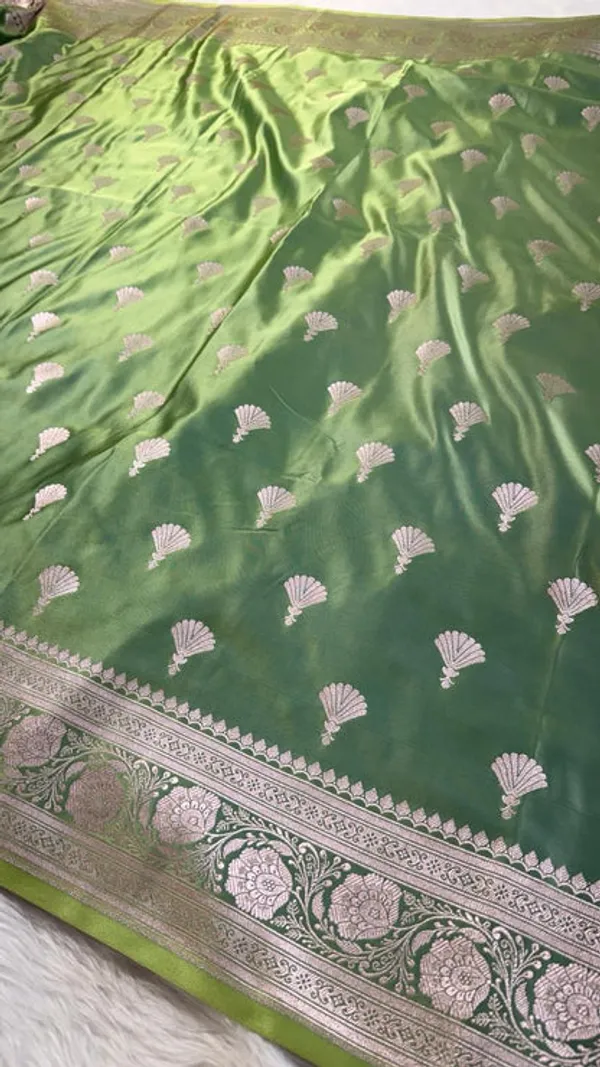 Pistachio_Green_Mashru_Banarasi_Saree