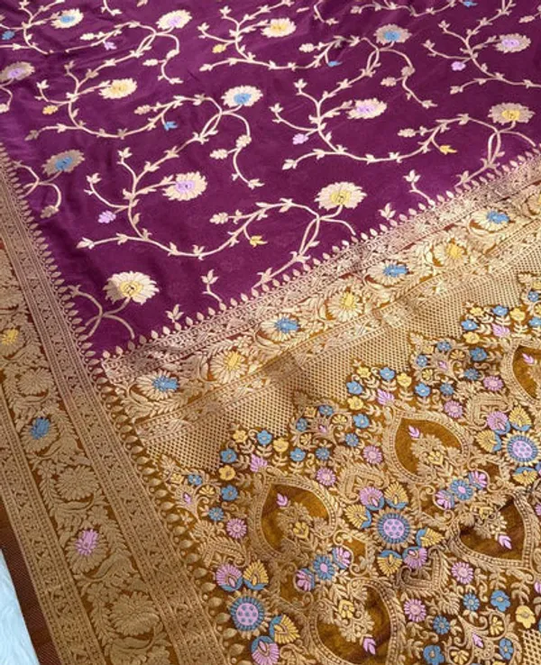 Maroon_Georgette_Banarasi_Saree