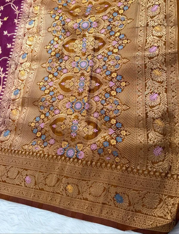 Maroon_Georgette_Banarasi_Saree