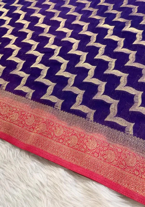 Purple_Georgette_Banarasi_Saree