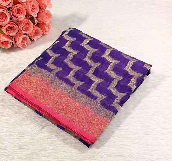 Purple_Georgette_Banarasi_Saree