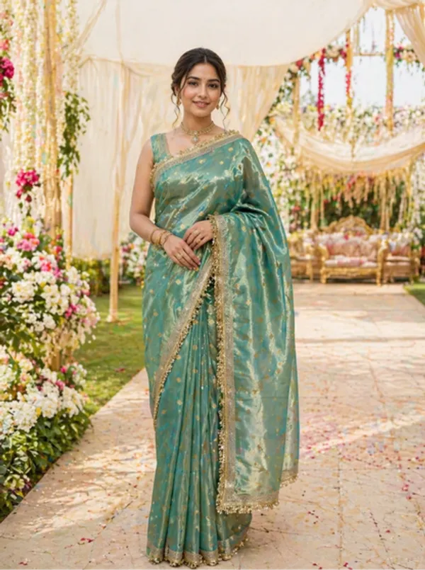 Blue_Tissue_Banarasi_Saree