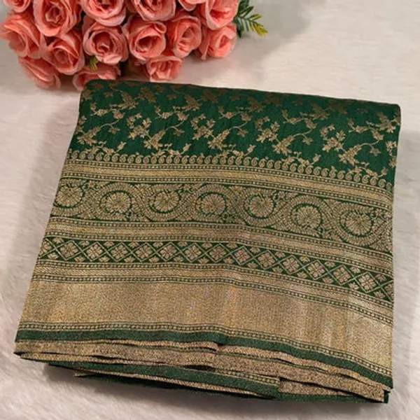 Bottle_Green_Georgette_Banarasi_Saree