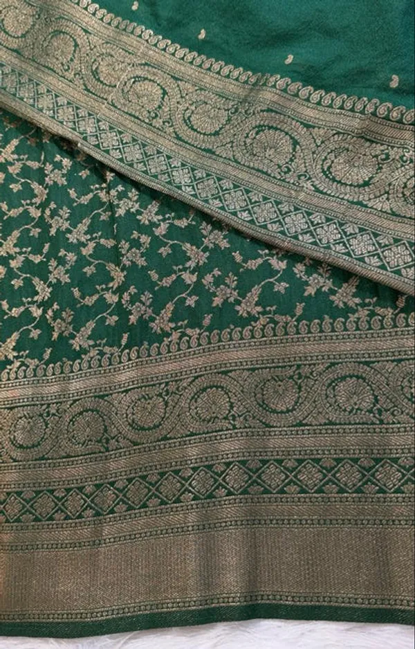 Bottle_Green_Georgette_Banarasi_Saree