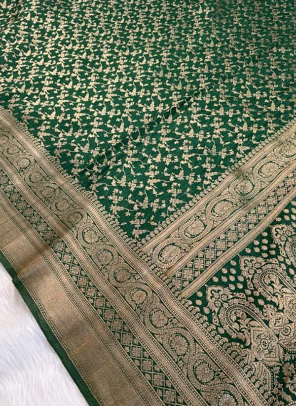 Bottle_Green_Georgette_Banarasi_Saree