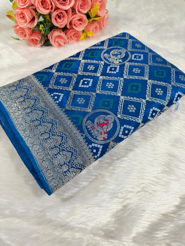 Blue_Satin_Banarasi_Saree