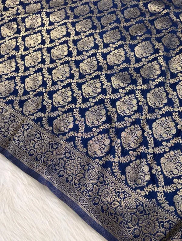Navy_Blue_Georgette_Banarasi_Saree