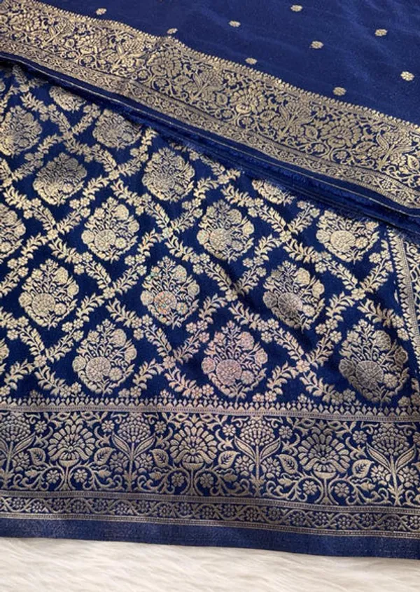 Navy_Blue_Georgette_Banarasi_Saree