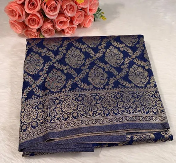 Navy_Blue_Georgette_Banarasi_Saree