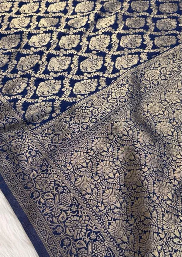 Navy_Blue_Georgette_Banarasi_Saree