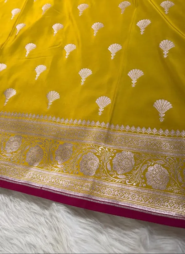 Lemon_Yellow_Mashru_Banarasi_Saree
