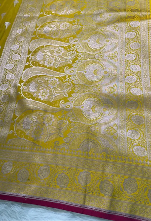 Lemon_Yellow_Mashru_Banarasi_Saree