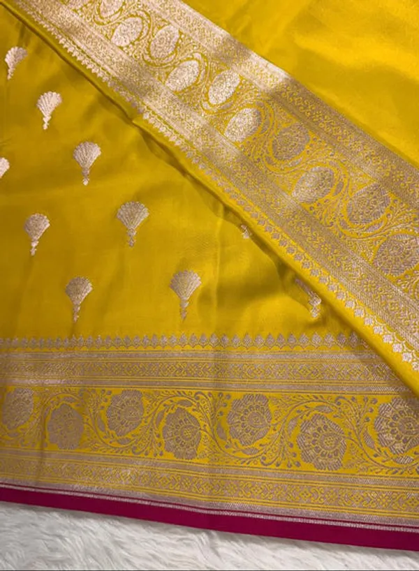 Lemon_Yellow_Mashru_Banarasi_Saree