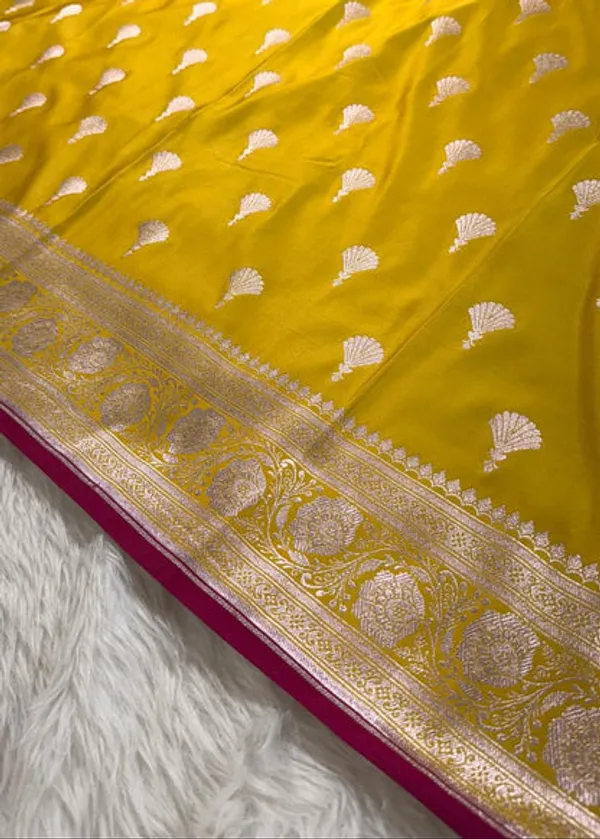 Lemon_Yellow_Mashru_Banarasi_Saree