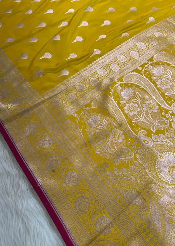 Lemon_Yellow_Mashru_Banarasi_Saree