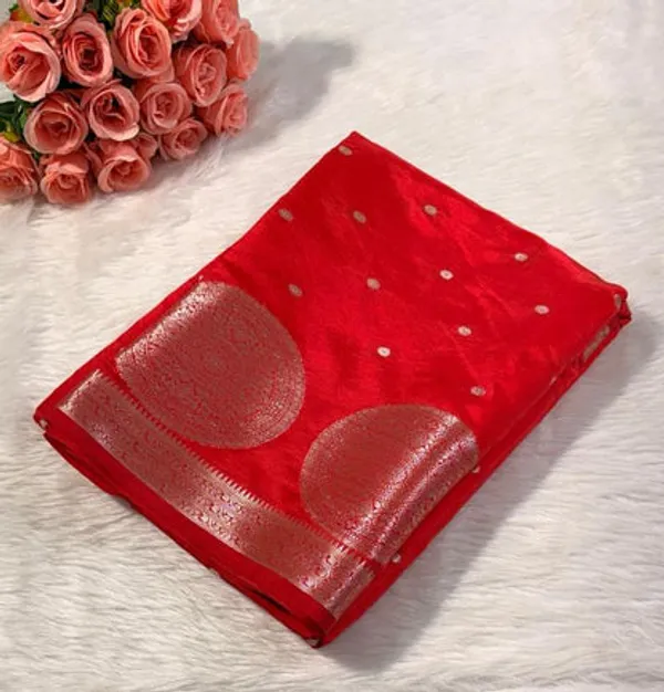 Sindoor_Red_Semisilk_Banarasi_Saree