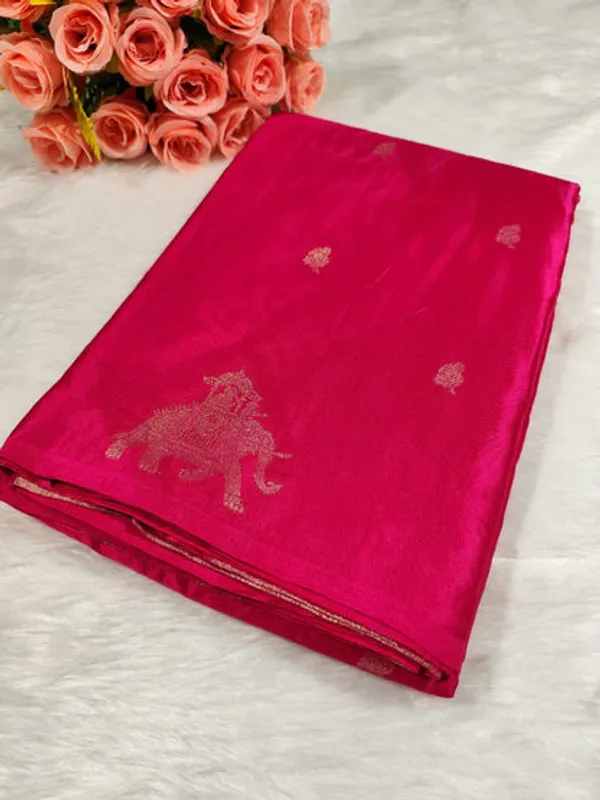 Rani_Pink_Satin_Banarasi_Saree