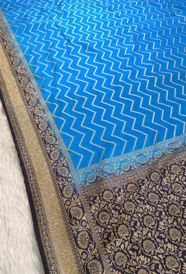 Blue_Georgette_Banarasi_Saree