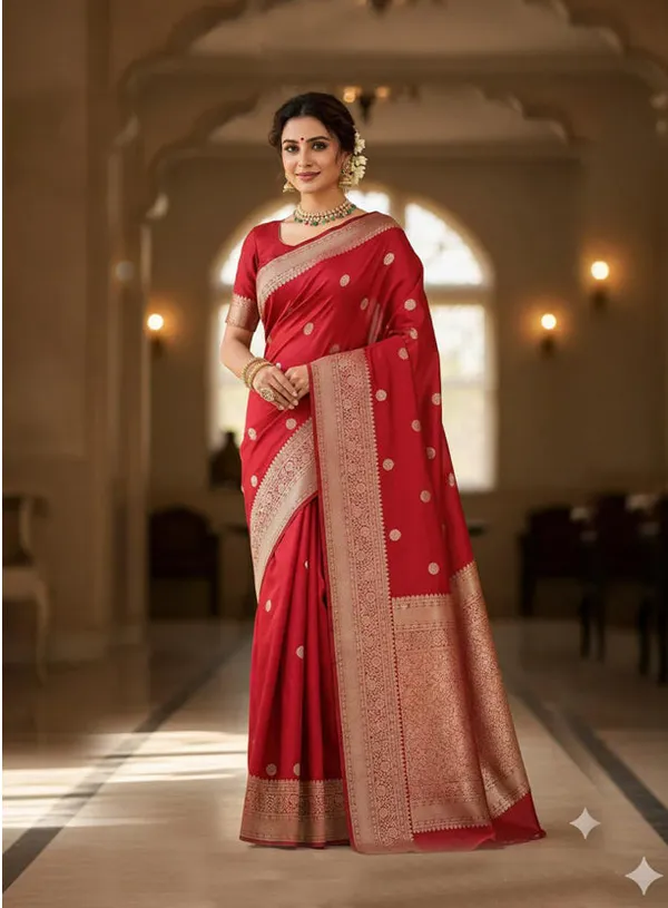Red_Satin_Banarasi_Saree
